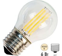 Лампа FL-LED Filament G45 6W E27 3000К 220V 600Лм 45x75мм FOTON_LIGHTING шарик прозрачная 606525