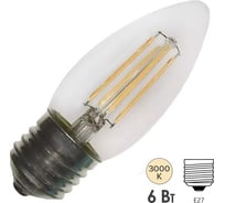 Лампа FL-LED Filament C35 6W E27 3000К 220V 600Лм 35x98мм FOTON_LIGHTING свеча прозрачная 606488