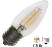 Лампа FL-LED Filament C35 7.5W E27 3000К 220V 750Лм 35x98мм FOTON_LIGHTING свеча прозрачная 609045