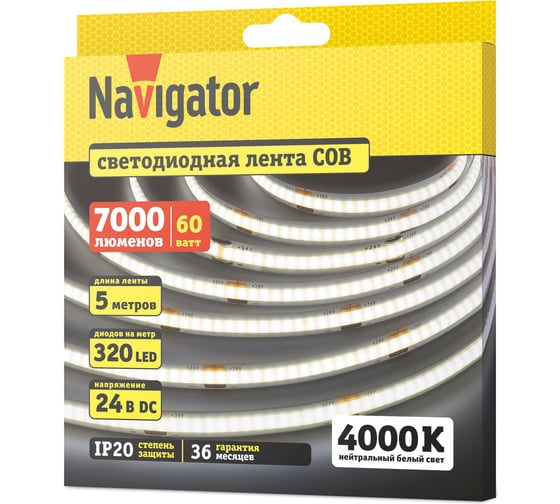 СД Лента Navigator 95 316 NLS-СОВW320-12-IP20-24V 5м 95316
