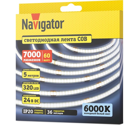 СД Лента Navigator 95 315 NLS-СОВCW320-12-IP20-24V 5м 95315