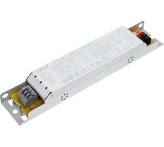 LED-драйвер Lifud 40Вт, вх 220-240VAC, вых 200-350мА 40-130VDC, неизолир, металл LF-FMR040YSIII 2016421722