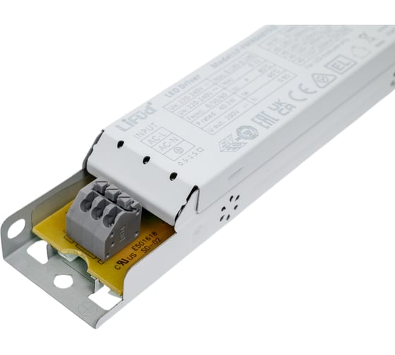 LED-драйвер Lifud 40Вт, вх 220-240VAC, вых 200-350мА 40-130VDC, неизолир, металл LF-FMR040YSIII 2016421722