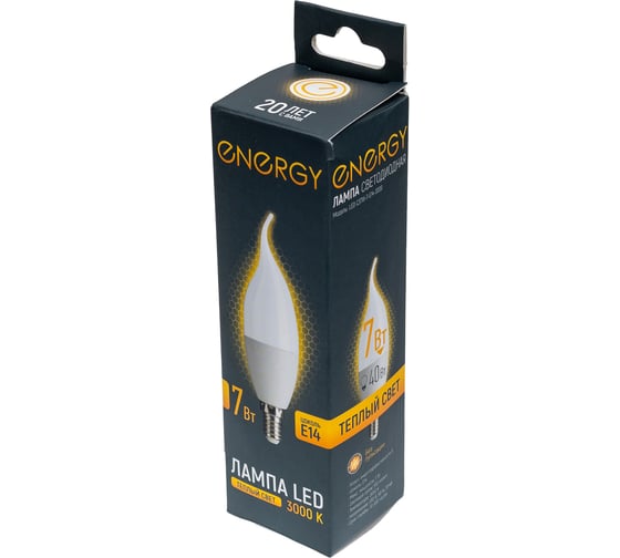 Лампа светодиодная Energy LED С37W-7-E14-3000 109323