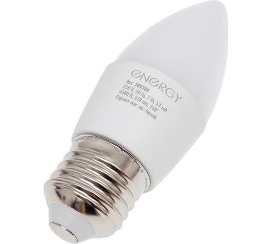 Лампа светодиодная Energy LED С37-7-E27-6500 109300