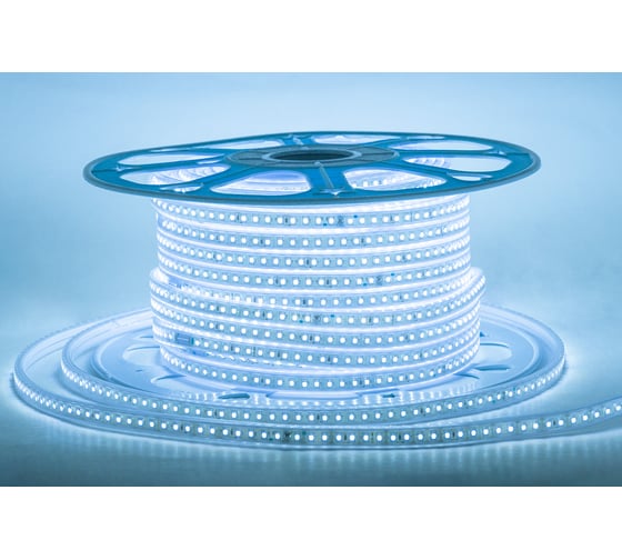 Светодиодная лента Apeyron 220В, 8Вт/м, smd2835, 120д/м, IP65 ПВХ, 600Лм/м, размер 13,5х7мм, 50м, 6500К / 17-39