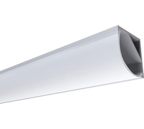 Профиль алюминиевый для светодиодной ленты OGM угловой с широким рассеивателем, накладной, серебро, 16х16мм, 2м / GM-08-04