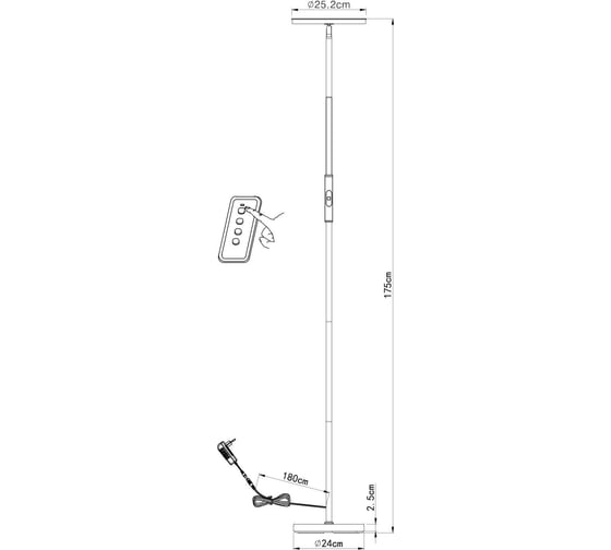 Торшер Arte Lamp SCEPTRUM A1822PN-1BK