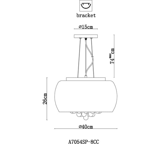 Подвесная люстра Arte Lamp HALO A7054SP-8CC 1