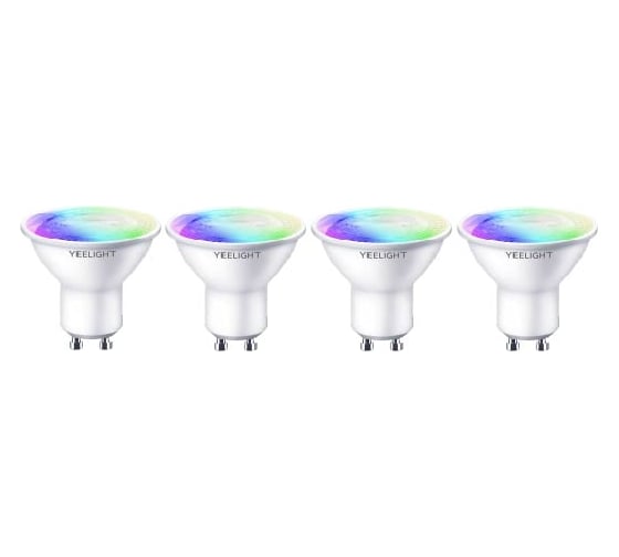 Умная лампочка YEELIGHT GU10, Smart bulbMulticolor - упаковка 4 штуки YGYC0120004WTEU