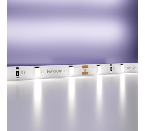 Светодиодная лента MAYTONI 12В 2835 4,8Вт/м 6000K 5м IP20 5мм 20009 1