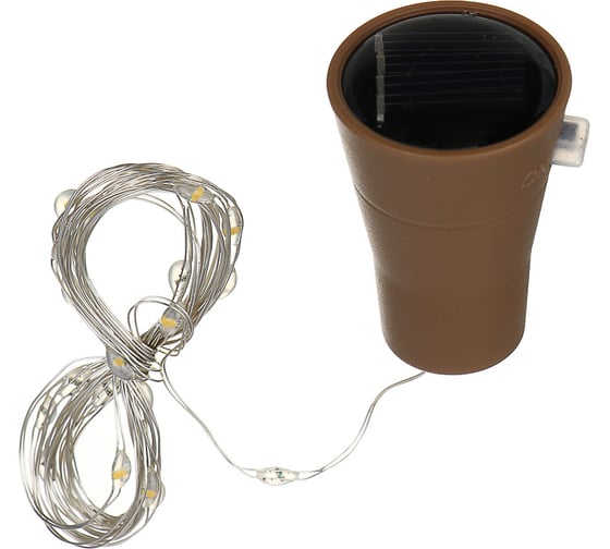 Фонарь на солнечной батарее Inbloom, 1.9м, 20LED, шампань, 1.2V 40mAh Ni-MH, ABS, PP, IP44 475-345