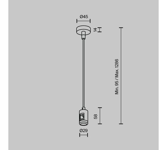 Подвес тросовый MAYTONI Hang с вводом питания, черный FLARITY TRA157SW-B1-B