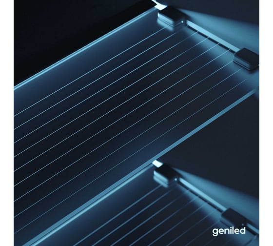 Алюминиевый профиль для светодиодной ленты Geniled для стекла, торцевой, 1 метр, 3 шт, черный 12137b_1_3