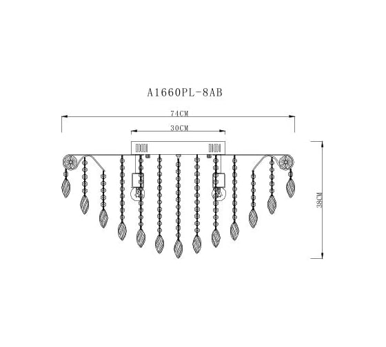 Потолочная люстра Arte Lamp EMILIA A1660PL-8AB