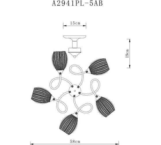 Потолочная люстра Arte Lamp ARYA A2941PL-5AB