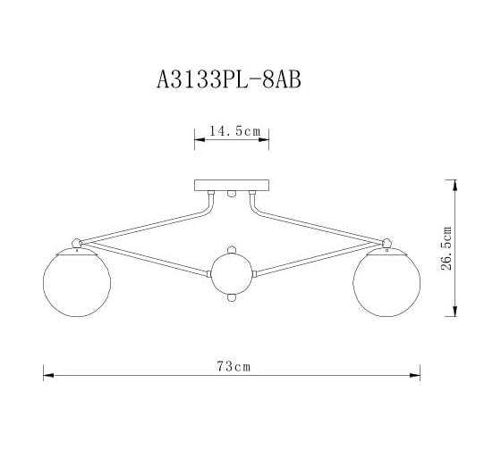 Потолочная люстра Arte Lamp ENIGMA A3133PL-8AB