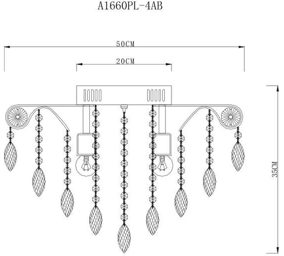 Потолочная люстра Arte Lamp EMILIA A1660PL-4AB