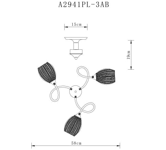 Потолочная люстра Arte Lamp ARYA A2941PL-3AB