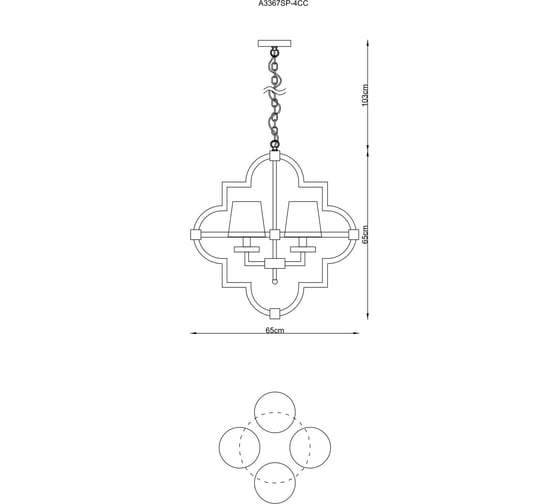 Подвесная люстра Arte Lamp ARABESCHI A3367SP-4CC