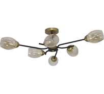 Светильник потолочный ЭЛЕТЕХ Юна 161 черн.муар.зол. (плафон 8264) НПБ 01-6x60-127 Е14 1005405429