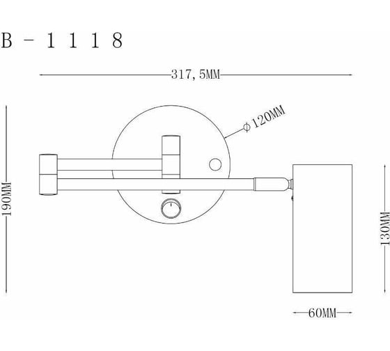 Бра De Fran GU10 220В 1x12Вт РЕГИНА белый, с выключателем B-1118