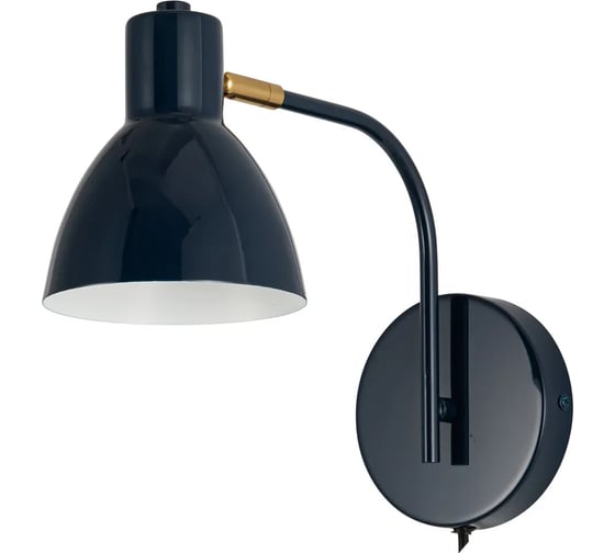 Бра De Fran Е27 220В 1x60Вт АУДА темно-синий + белый, со шнуром и выключателем B-1122
