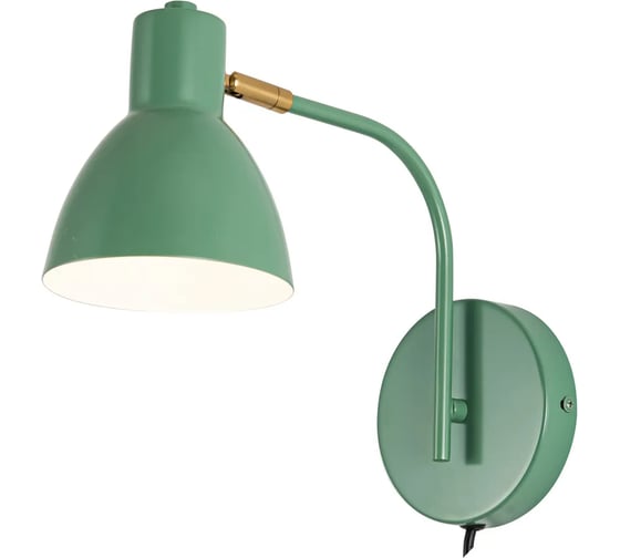 Бра De Fran Е27 220В 1x60Вт АУДА серо-зеленый + белый, со шнуром и выключателем B-1121