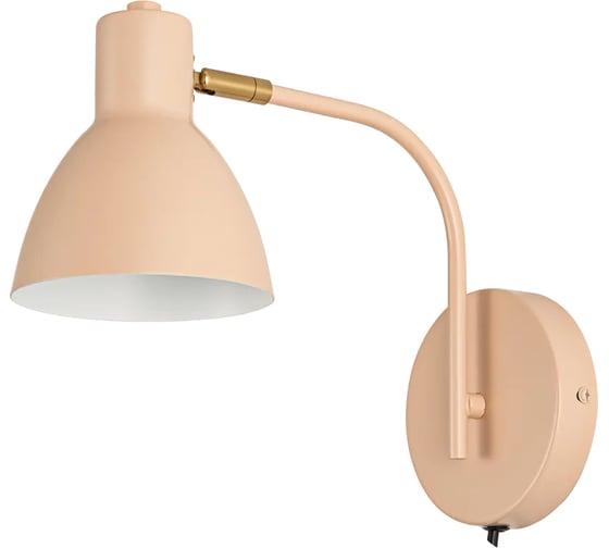 Бра De Fran Е27 220В 1x60Вт АУДА бежевый + белый, со шнуром и выключателем B-1123 1
