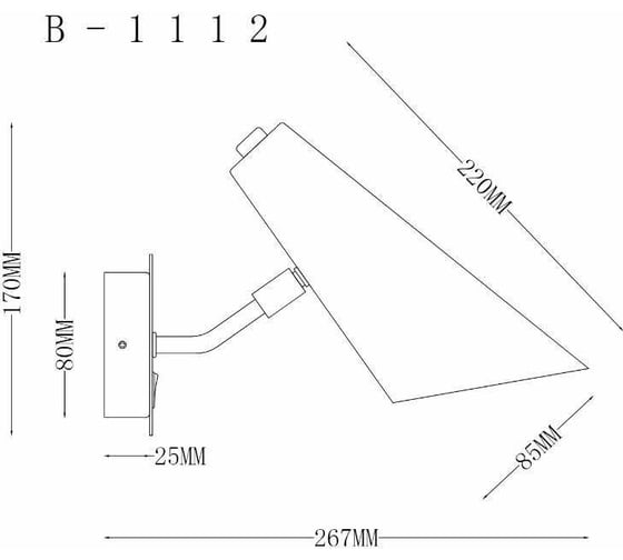 Бра De Fran Е27 220В 1x60Вт черный+ шампань, с выключателем B-1112