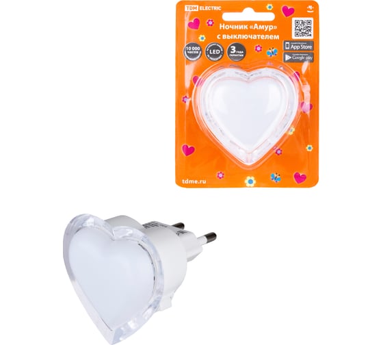 Ночник TDM ELECTRIC "Амур" с выключателем, 0,3 Вт, 220 В SQ0357-0030