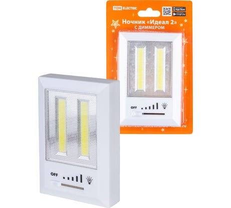 Ночник TDM ELECTRIC "Идеал 2", 3 Вт, 4хААА, диммер, магнит, SQ0357-0126