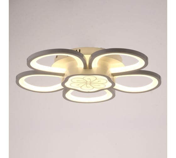 Люстра BayerLux с ПДУ 10034/6WT LED 124Вт 3000-6000К диммер белый 62х62 см 5177776