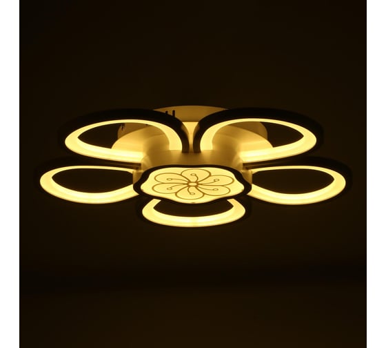 Люстра BayerLux с ПДУ 10034/6WT LED 124Вт 3000-6000К диммер белый 62х62 см 5177776