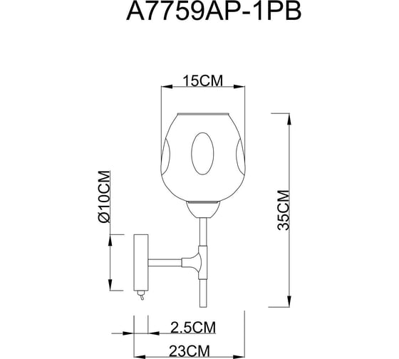 Бра Arte Lamp YUKA A7759AP-1PB