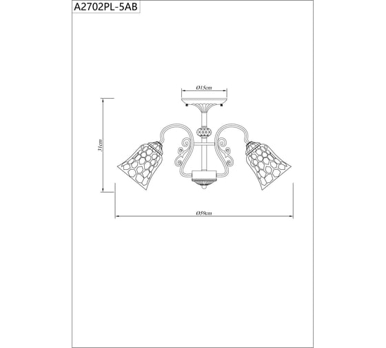 Потолочная люстра Arte Lamp NICOLE A2702PL-5AB