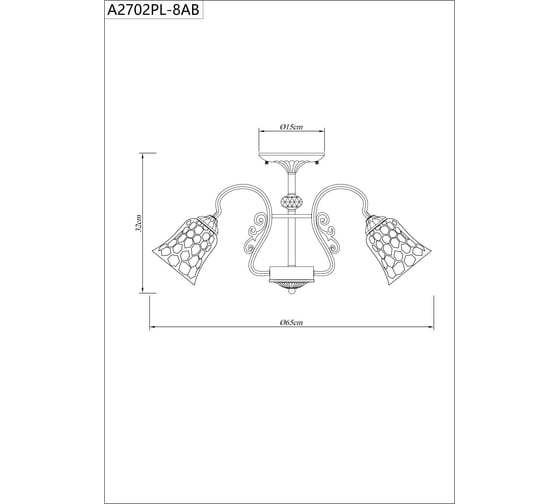 Потолочная люстра Arte Lamp NICOLE A2702PL-8AB