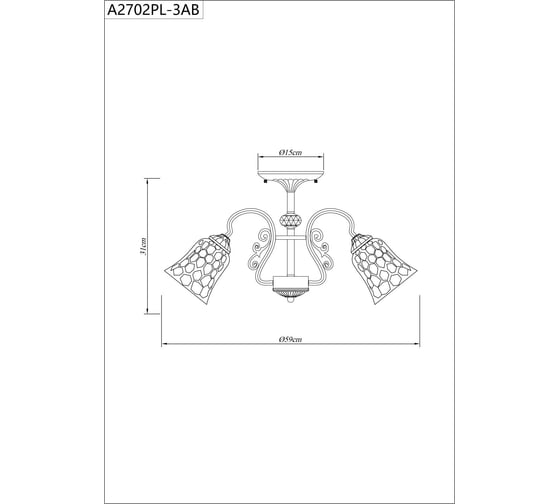 Потолочная люстра Arte Lamp NICOLE A2702PL-3AB