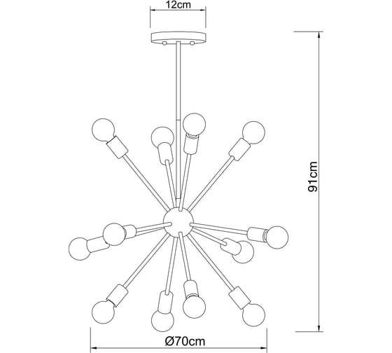 Подвесная люстра Arte Lamp ALASTOR A6702PL-12PB