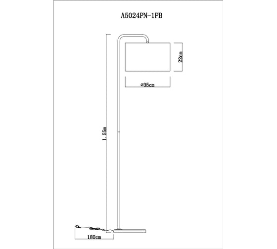Торшер Arte Lamp RUPERT A5024PN-1PB