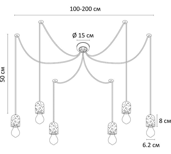 Подвесная люстра Arte Lamp BENDER A4321SP-6GY
