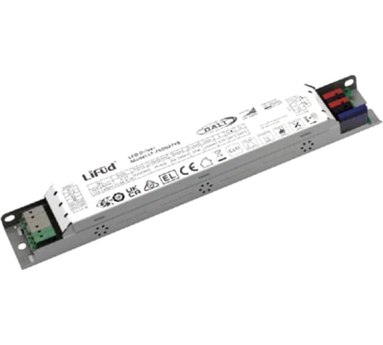 LED драйвер Lifud 37Вт, вход 220-240В AC, выход 75-400мА 54-240В DC, DALI2 DT6/PUSH, NFC, неизолированный, металл LF-FSD037YB
