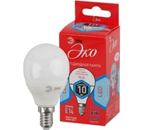 Лампочка светодиодная ЭРА RED LINE ECO LED P4510W840E14 Е14 / E14 10Вт шар нейтральный белый свет Б0032969