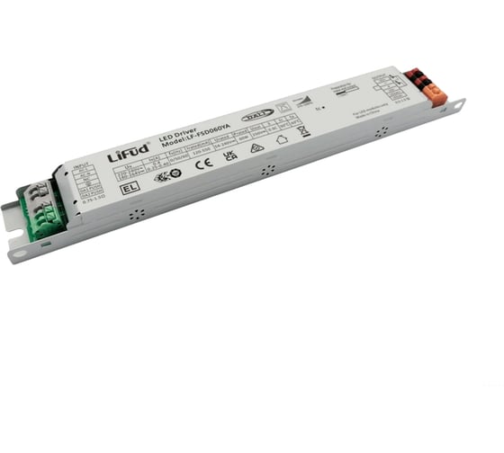LED драйвер Lifud 60Вт, вход 220-240В AC, выход 120-550мА 54-240В DC, неизолированный, металл, DALI/PUSH LF-FSD060YA