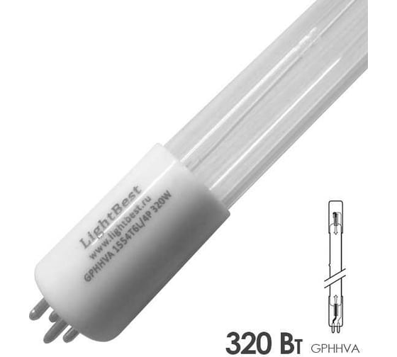 Лампа амальгамная LightBest GPHHVA 1554T6L/4P 320W 2,1A 700309014