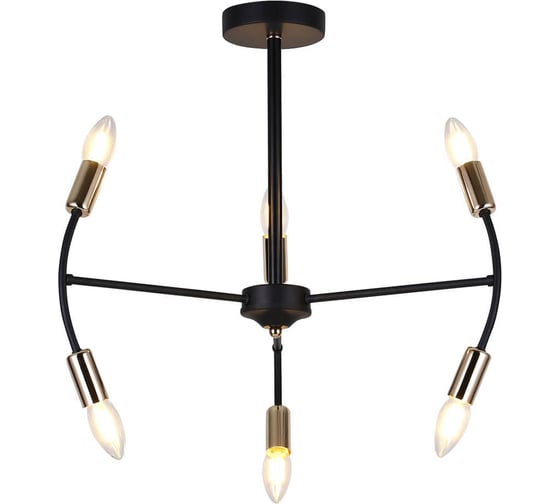 Люстра HIPER 6хE14х40Вт BLACK/GOLD H122-6