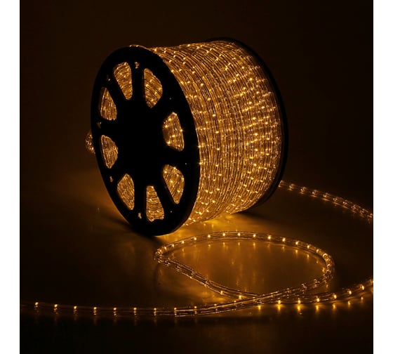 LED шнур Luazon 100 м, желтый 461028