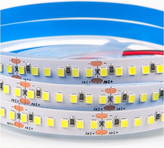 Лента светодиодная General Lighting Systems GLS-Standard General 14,4Вт/м, 24В, IP20, холодный белый свет 6500K, 16Лм General GLS-2835-180-14.4-24-IP20-6, 5 метров 501442