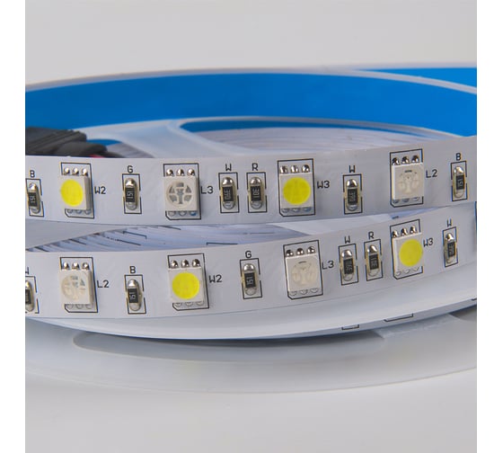 Лента светодиодная General Lighting Systems GLS-Standard GLS-5050-60-14.4-24-IP20-RGB+6, 5 метров, 14,4Вт/м, 24В, 19мм, 60 диодов/м, 12Лм/чип, IP20, красный, зеленый, синий + 6500K - холодный белый свет 503825