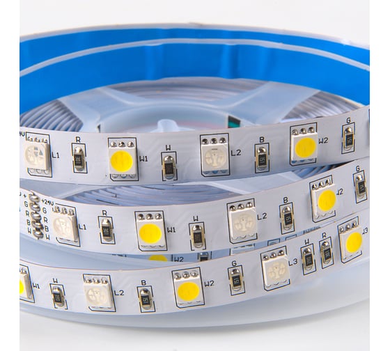 Лента светодиодная General Lighting Systems GLS-Standard GLS-5050-60-14.4-24-IP20-RGB+4, 5 метров, 14,4Вт/м, 24В, 19мм, 60 диодов/м, 12 Лм/чип, IP20, красный, зеленый, синий + 4500K нейтральный белый свет 503823